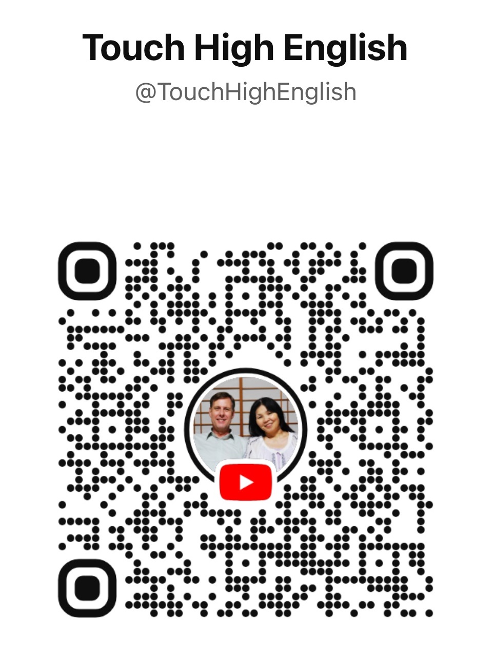 @TouchHighEnglish YouTube Channel QR Code